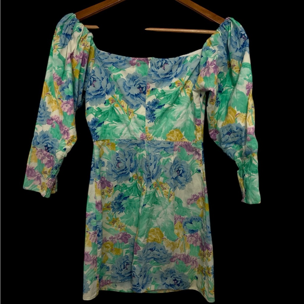 Zara XS Floral Off-Shoulder Dress - Picture 2 of 2